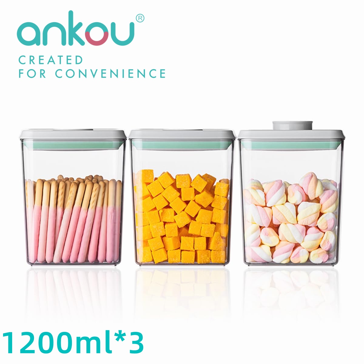 Kitchen Appliances Organizer - Ankou 3Pcs 1.2L Pop Airtight Food