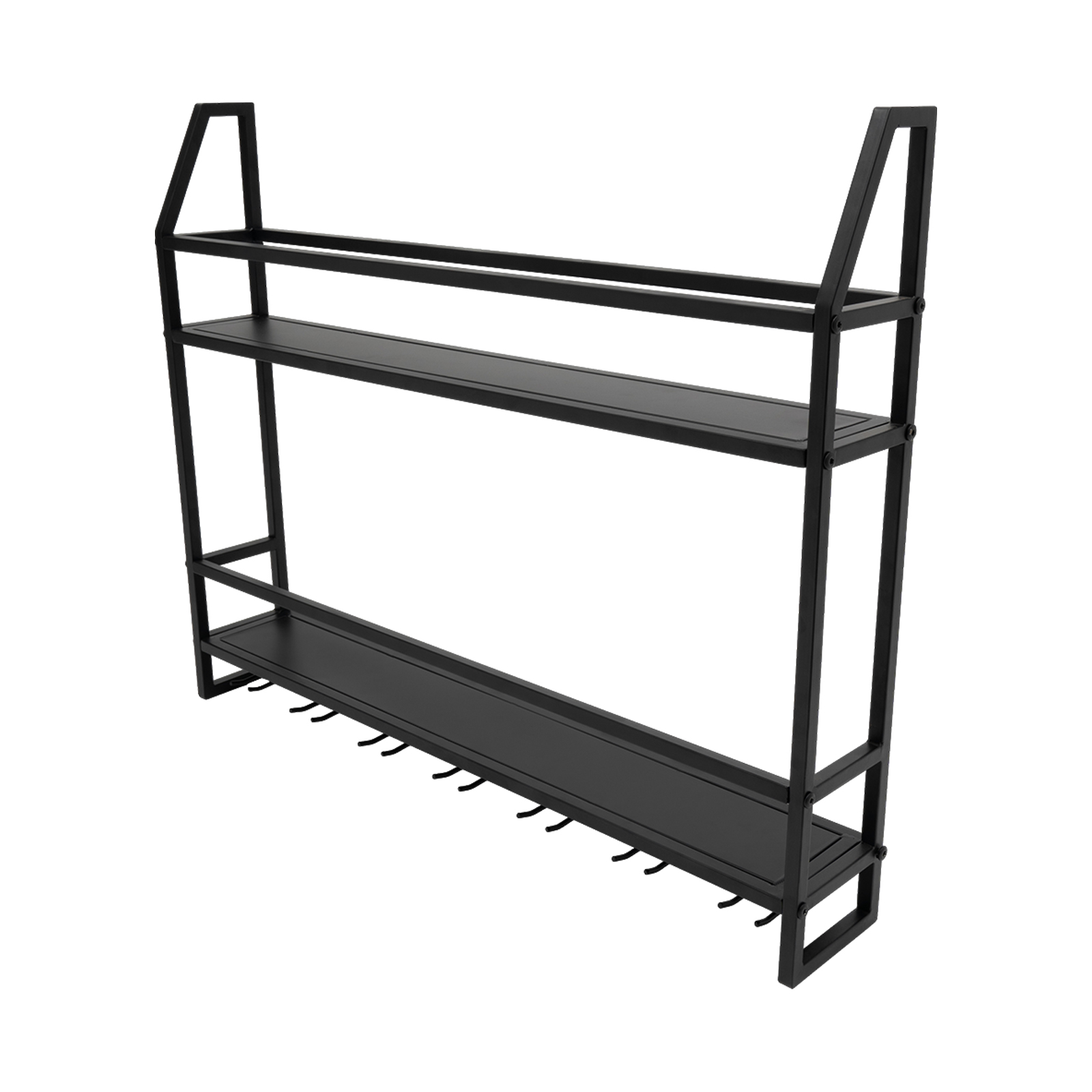 Kitchen Appliances Shelves - Double-layer Wine Rack Wall-Mounted Glass Holder