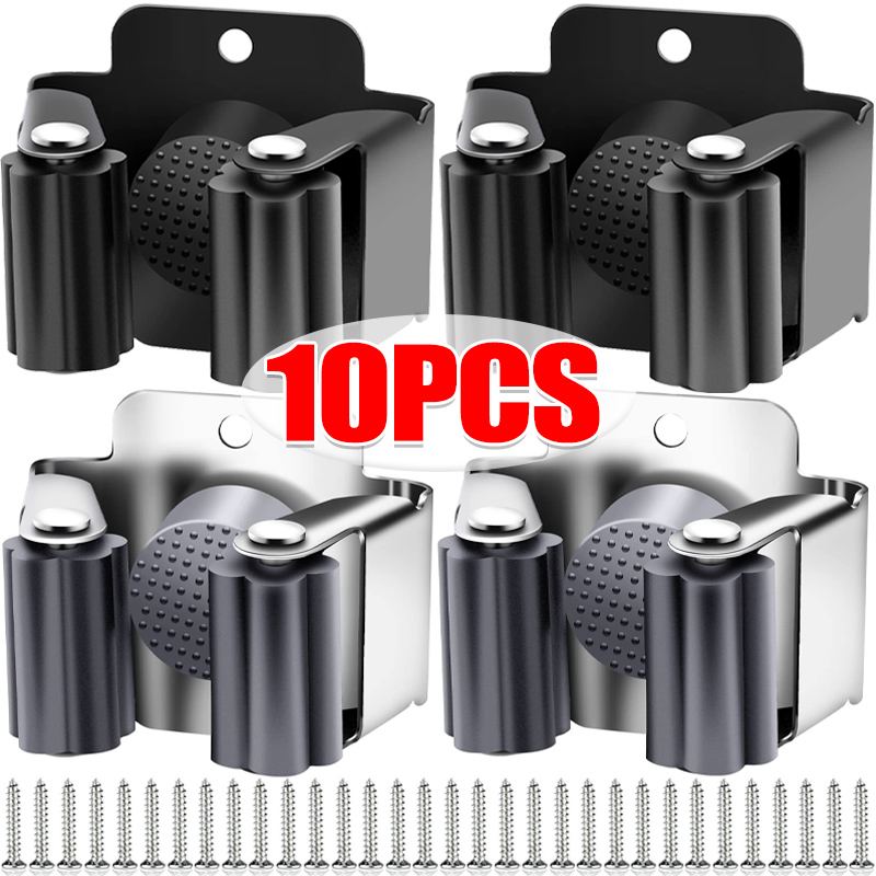 Kitchen Appliances Shelves - 1-10Pcs Mop Broom Holder Wall Mounted