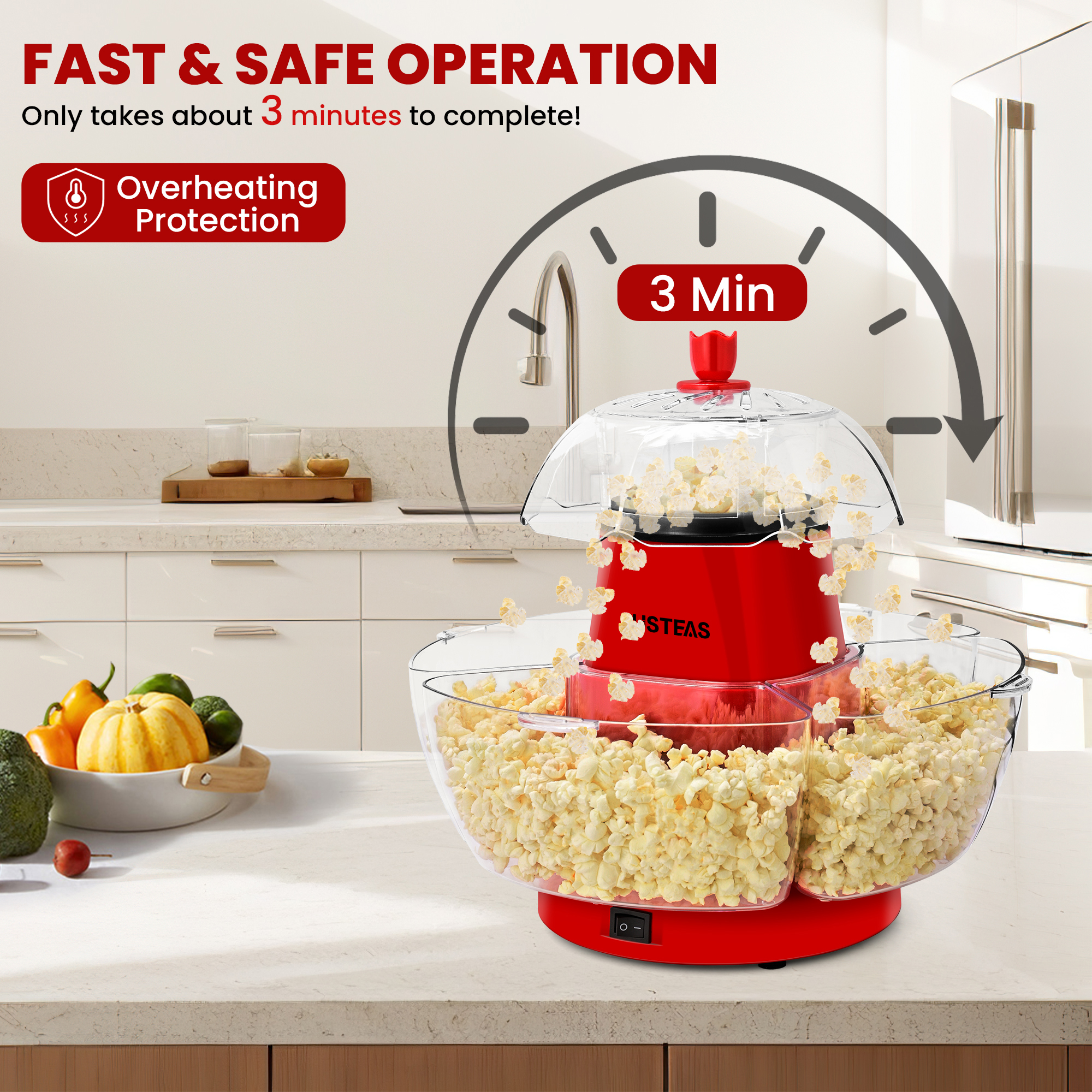 1200W Electric Hot Air Popcorn - Air Popcorn Maker recensie en prijs