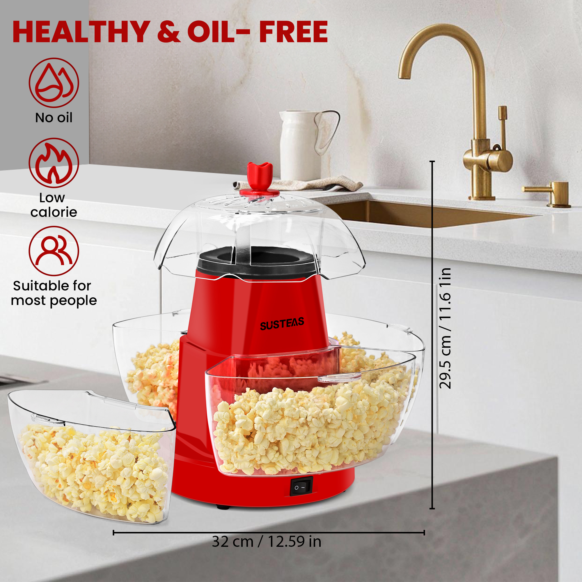 1200W Electric Hot Air Popcorn - Air Popcorn Maker recensie en prijs