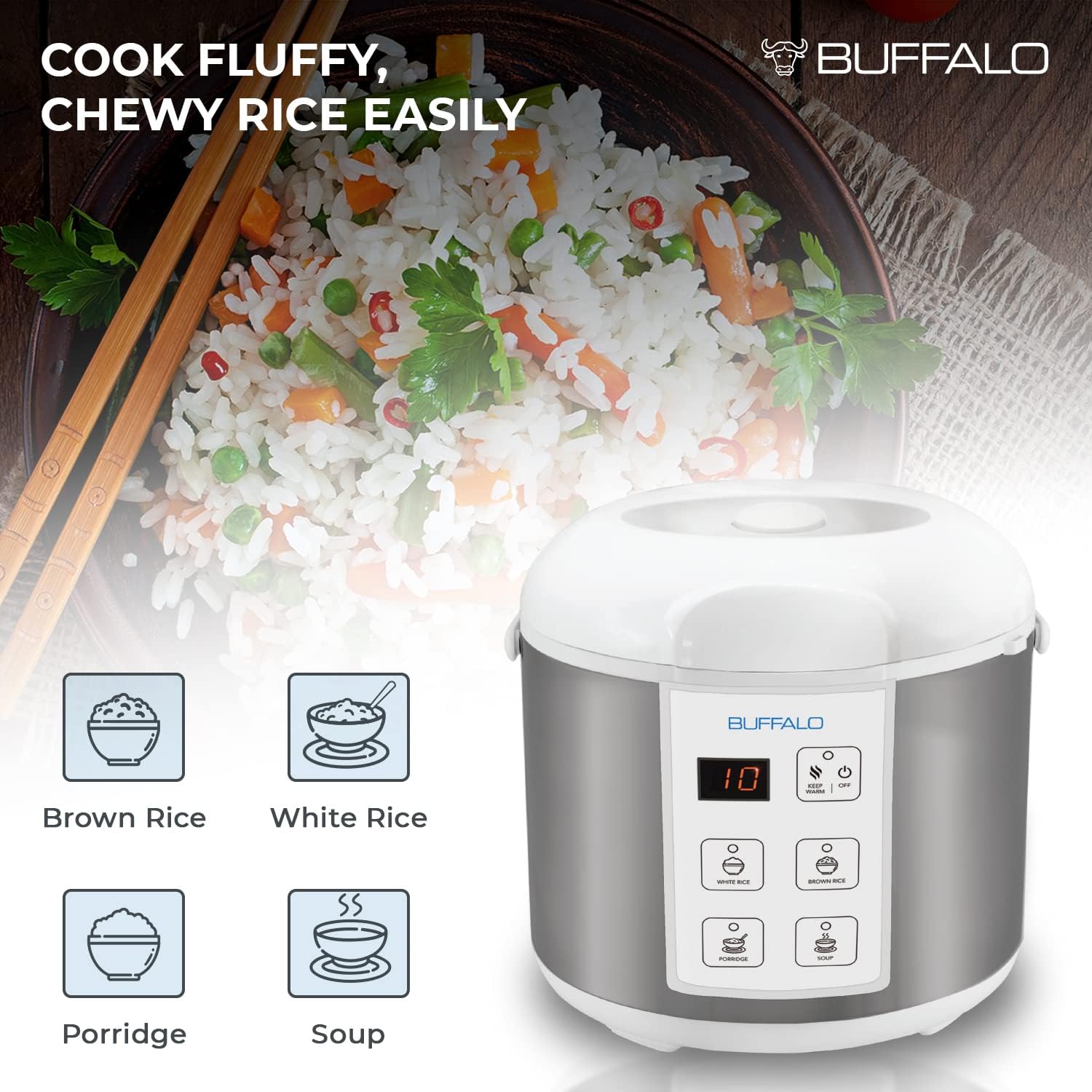 Classic Rice Cooker 10 Cup wit - Rice Cooker 10 Cup recensie en prijs