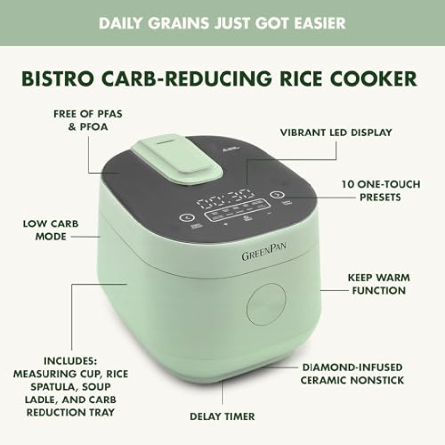 Mint Green 8-Cup Rice Cooker w - Rice Cooker 10 Cup recensie en prijs