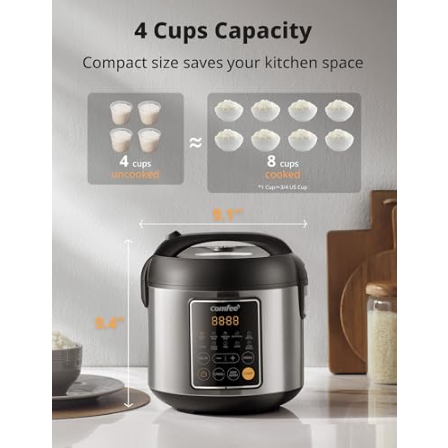 4 Cups Uncooked Rice Cooker wi - Rice Cooker 10 Cup recensie en prijs