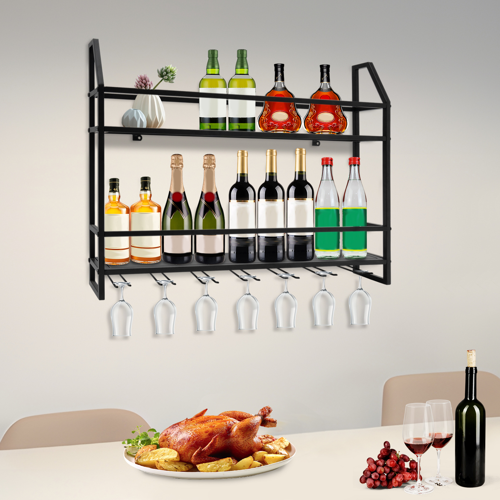 Double-layer Wine Rack Wall-Mo - Kitchen Appliances Shelves recensie en prijs