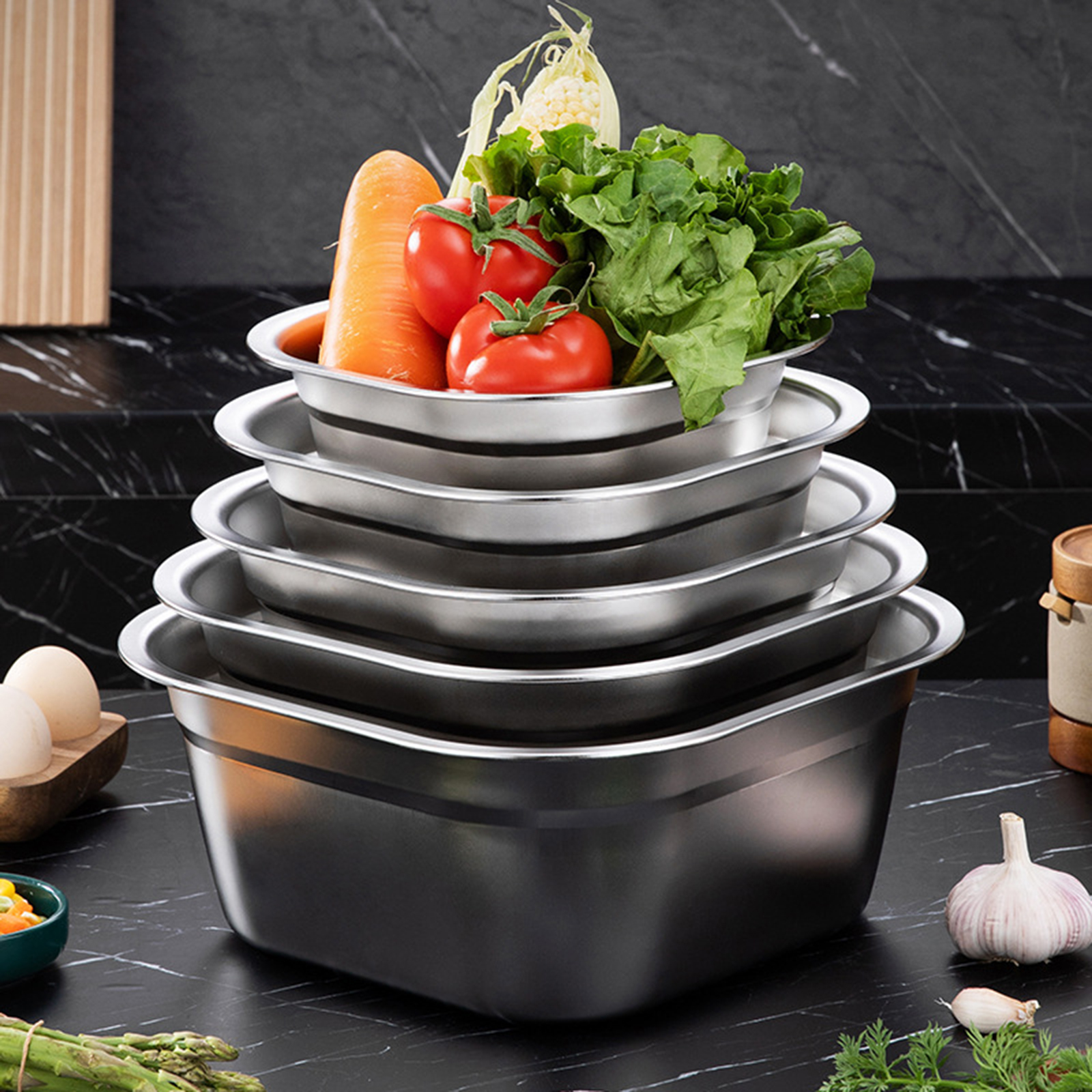 Stainless Steel Square Basin V - Kitchen Appliances Organizer recensie en prijs