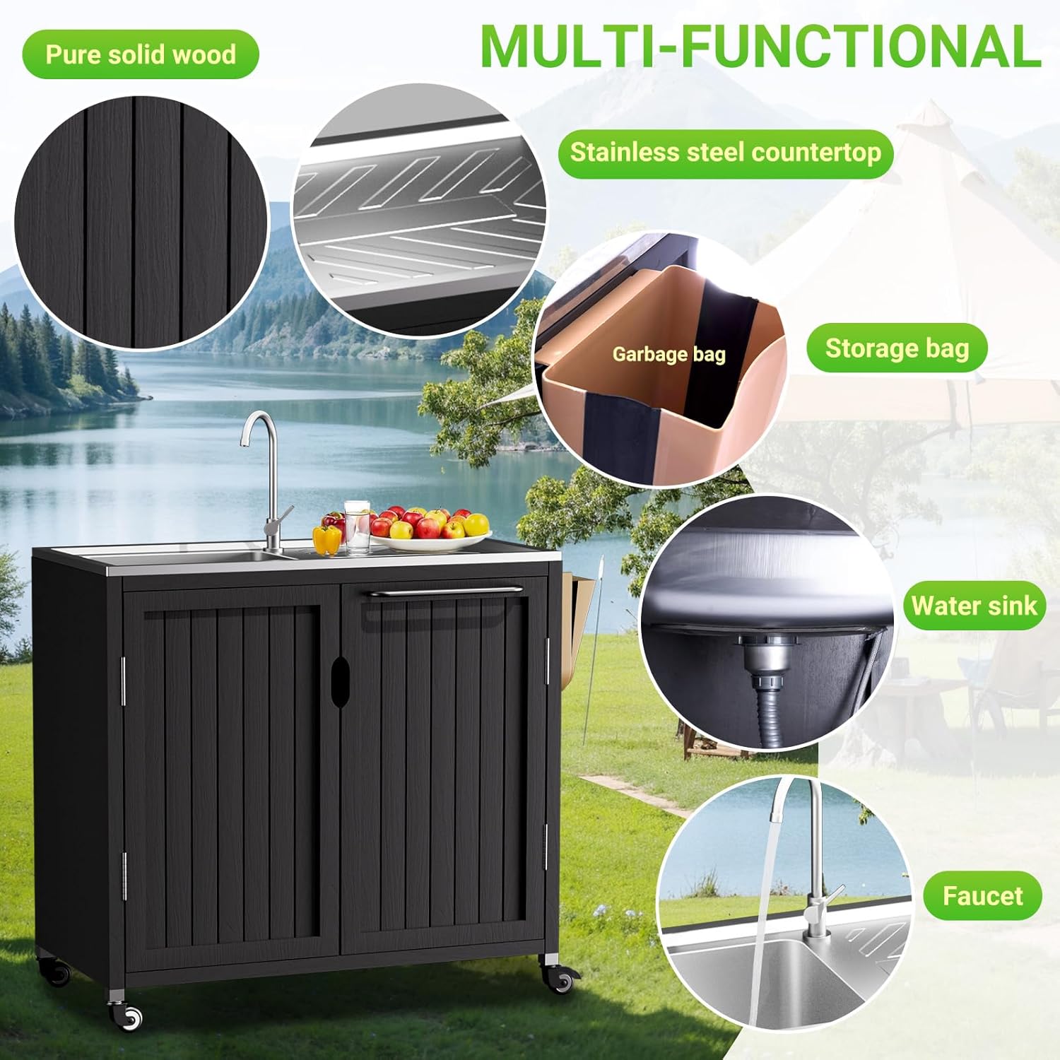 Outdoor Kitchen Island with 30 - Kitchen Appliances Organizer recensie en prijs