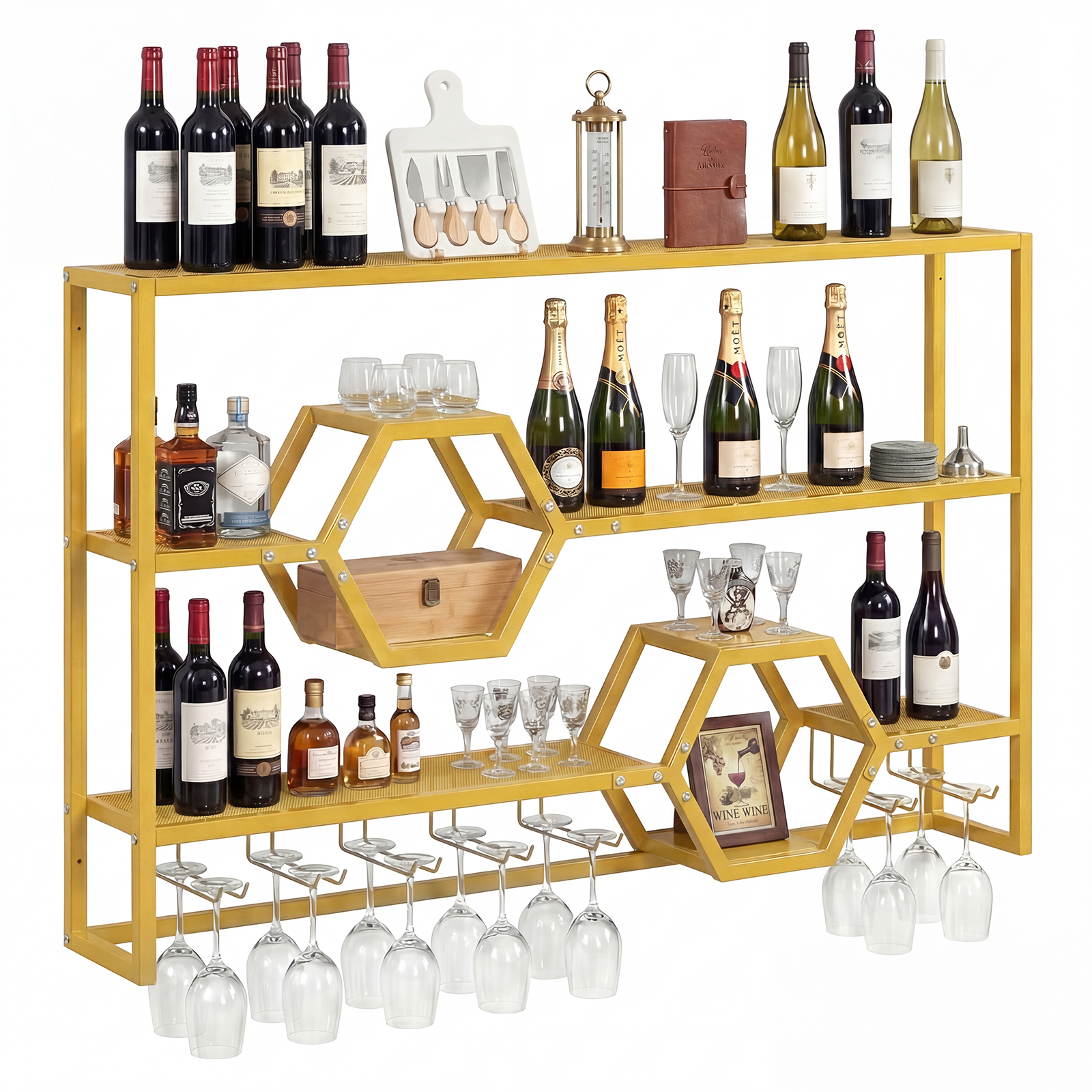 Wall Mounted Wine Rack 47” Lar - Kitchen Appliances Shelves recensie en prijs